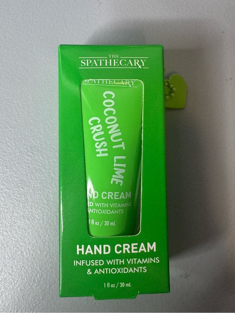 The Spathecary Coconut Lime Crush Hand Cream infused vitamins antioxidants charm